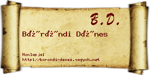 Böröndi Dénes névjegykártya
