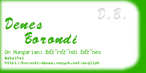 denes borondi business card